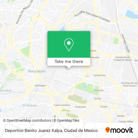 Deportivo Benito Juarez Xalpa map