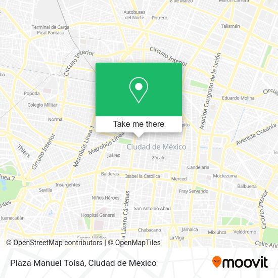 Plaza Manuel Tolsá map