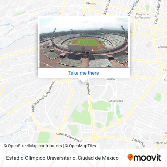 Estadio Olímpico Universitario map