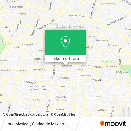 Mapa de Hotel Mexicali