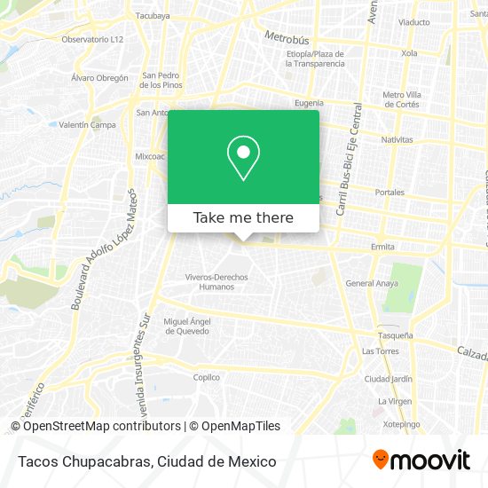 Tacos Chupacabras map