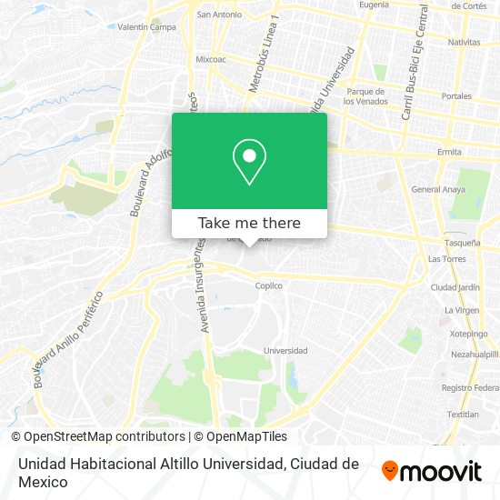 Mapa de Unidad Habitacional Altillo Universidad