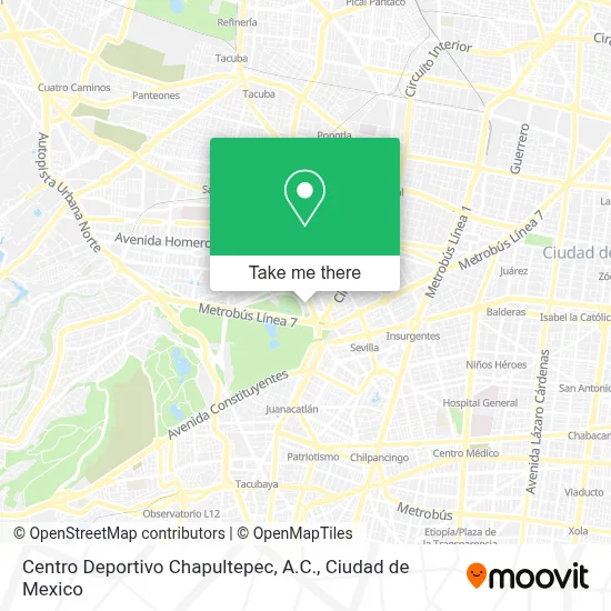 Centro Deportivo Chapultepec, A.C. map