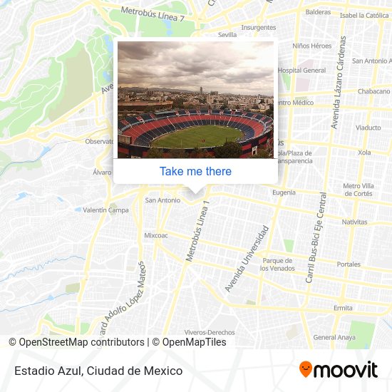 Estadio Azul map