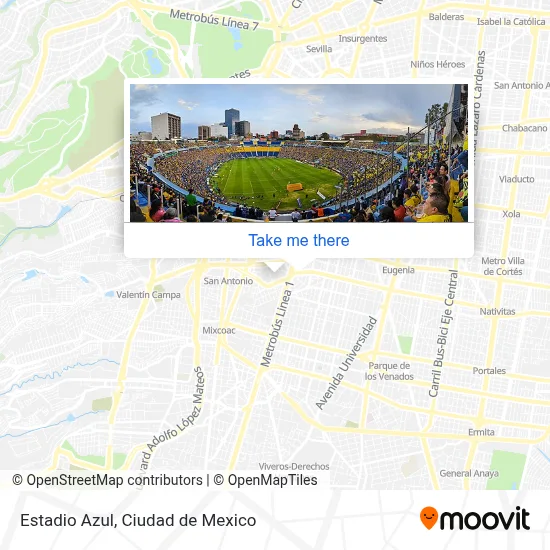 Estadio Azul map
