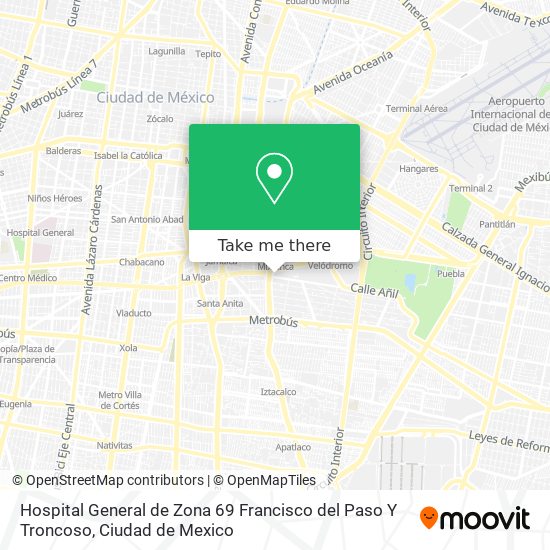 Hospital General de Zona 69 Francisco del Paso Y Troncoso map