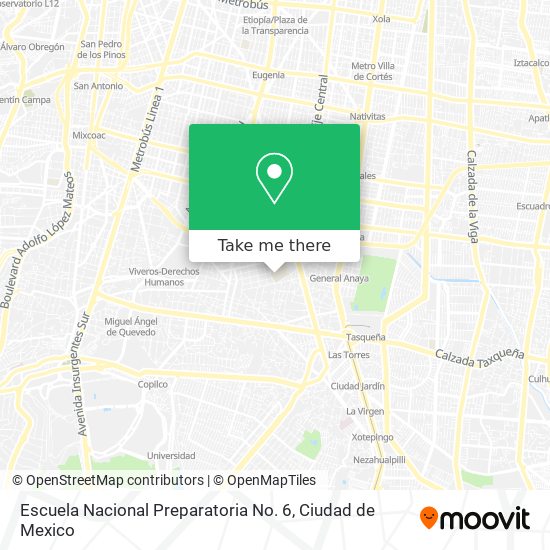 Escuela Nacional Preparatoria No. 6 map