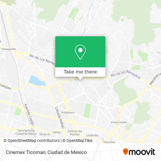 Mapa de Cinemex Ticoman