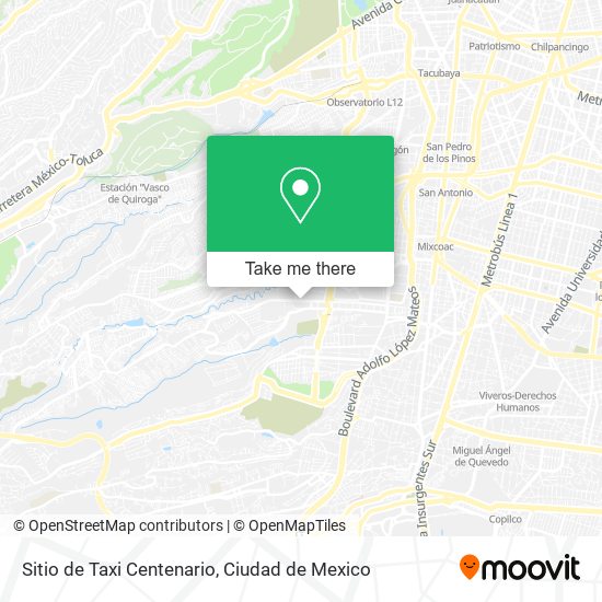 Sitio de Taxi Centenario map