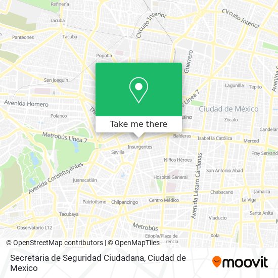 Secretaria de Seguridad Ciudadana map