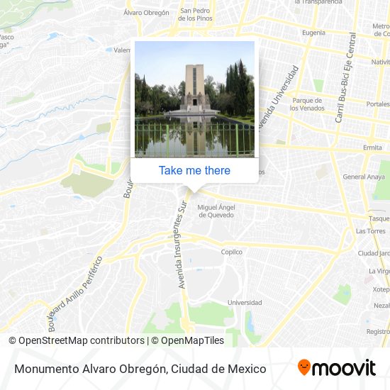 Mapa de Monumento Alvaro Obregón