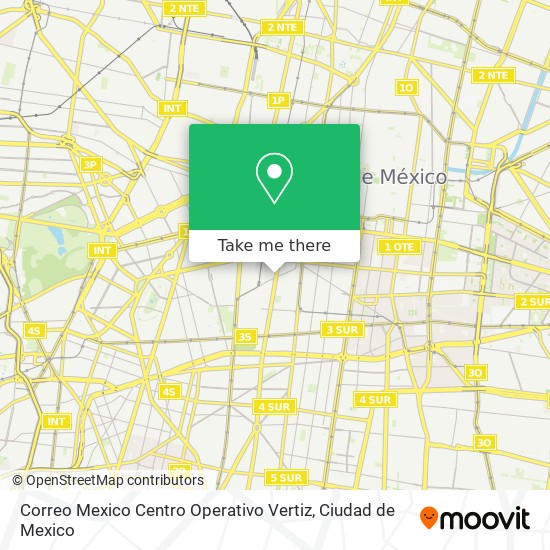 Correo Mexico Centro Operativo Vertiz map