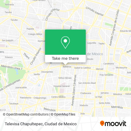 Mapa de Televisa Chapultepec