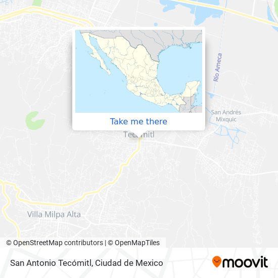 San Antonio Tecómitl map