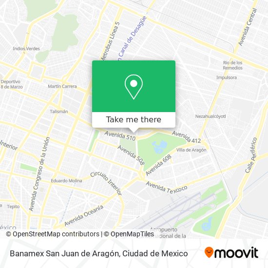 Mapa de Banamex San Juan de Aragón