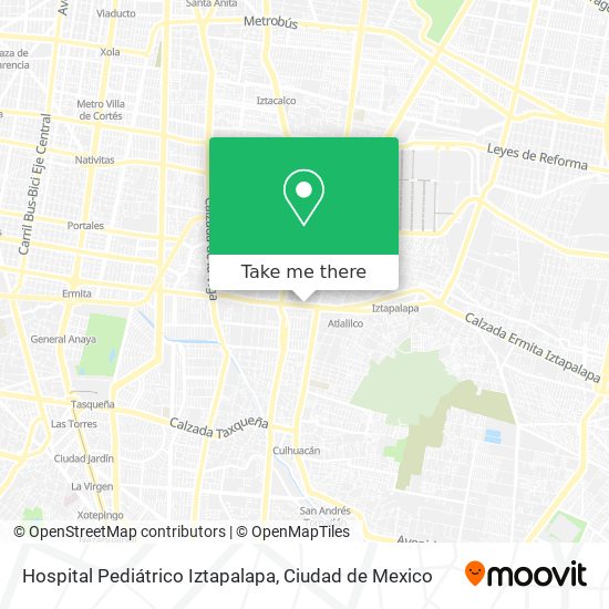 Mapa de Hospital Pediátrico Iztapalapa