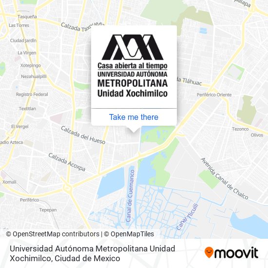 Universidad Autónoma Metropolitana Unidad Xochimilco map