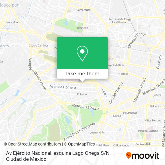 Av Ejército Nacional, esquina Lago Onega S / N map