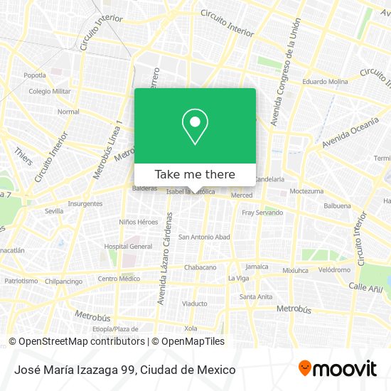 José María Izazaga 99 map