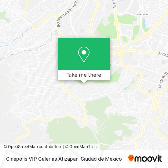 Mapa de Cinepolis VIP Galerias Atizapan