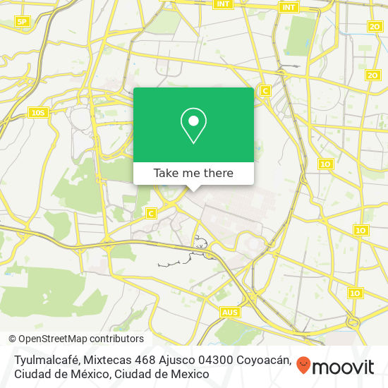 Mapa de Tyulmalcafé, Mixtecas 468 Ajusco 04300 Coyoacán, Ciudad de México
