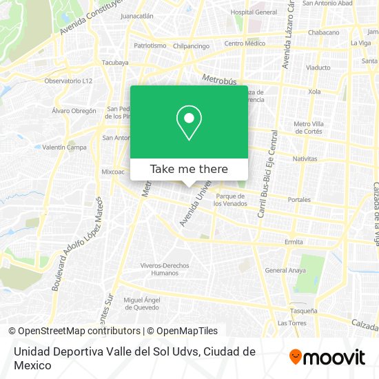 Unidad Deportiva Valle del Sol Udvs map