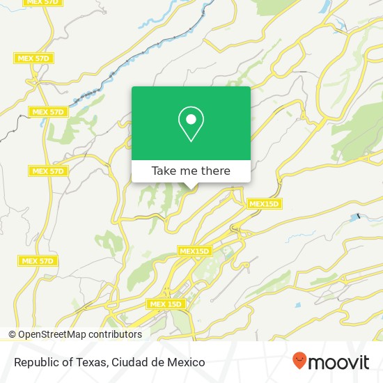 Mapa de Republic of Texas, Avenida Stim Lomas del Chamizal 2da Secc 05129 Cuajimalpa de Morelos, Ciudad de México