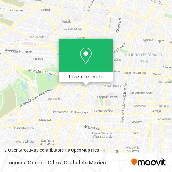 Taqueria Orinoco Cdmx map