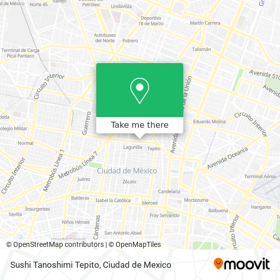 Sushi Tanoshimi Tepito map