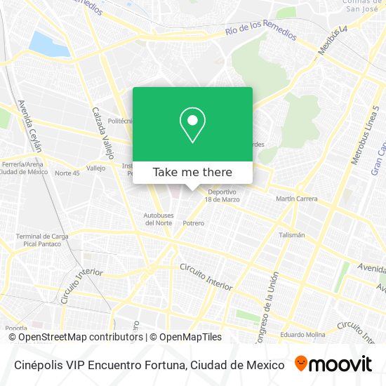 Cinépolis VIP Encuentro Fortuna map