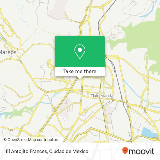 Mapa de El Antojito Frances, Benito Juárez 54068 Tlalnepantla de Baz, México