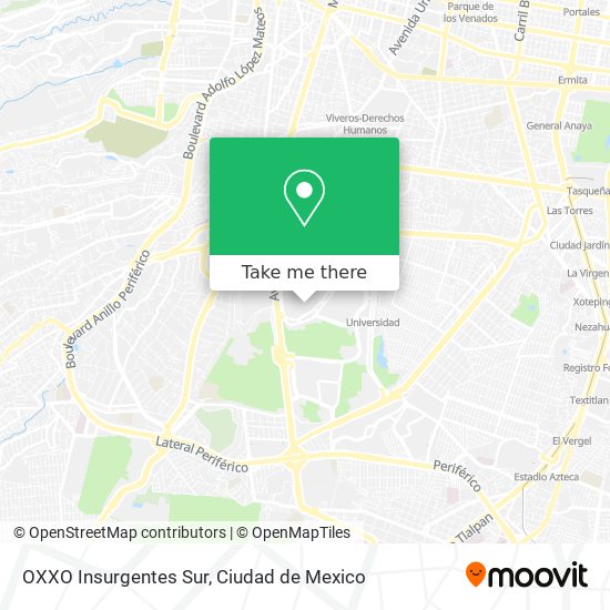 Mapa de OXXO Insurgentes Sur