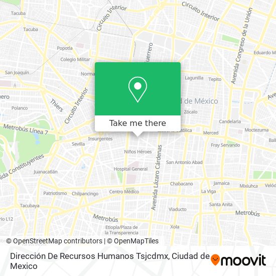 Dirección De Recursos Humanos Tsjcdmx map