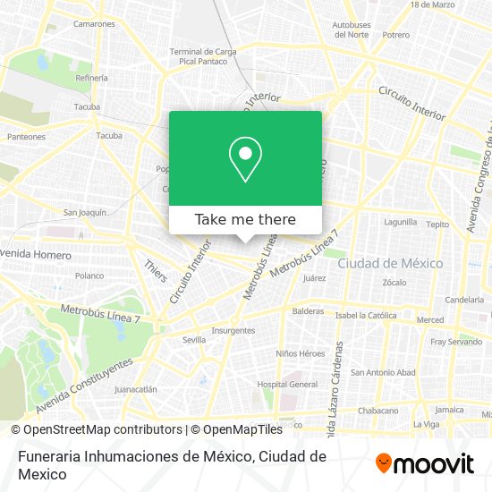 Funeraria Inhumaciones de México map
