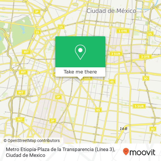 Metro Etiopía-Plaza de la Transparencia (Línea 3) map