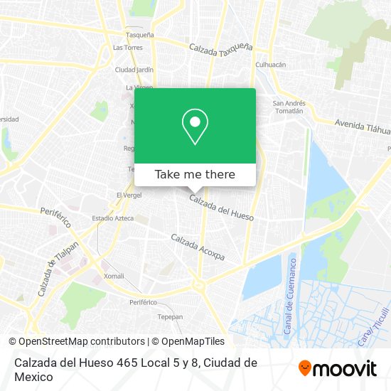 Calzada del Hueso 465 Local 5 y 8 map