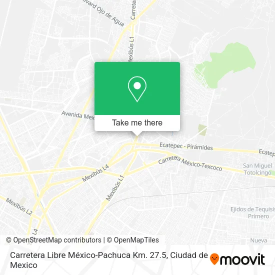 Mapa de Carretera Libre México-Pachuca Km. 27.5