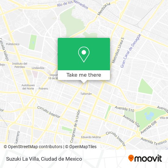  ¿Cómo llegar en Autobús o Metro a Suzuki La Villa en Gustavo A. Madero?