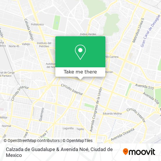 Mapa de Calzada de Guadalupe & Avenida Noé