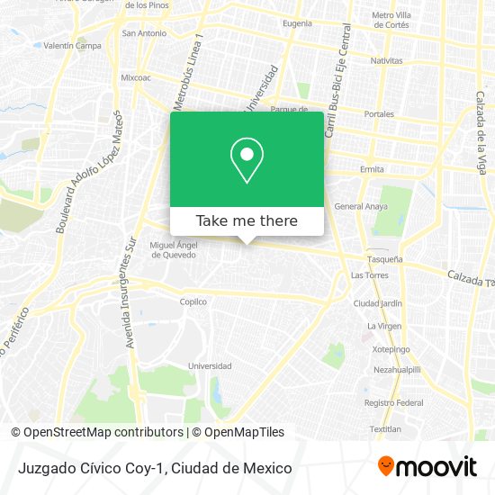 Juzgado Cívico Coy-1 map