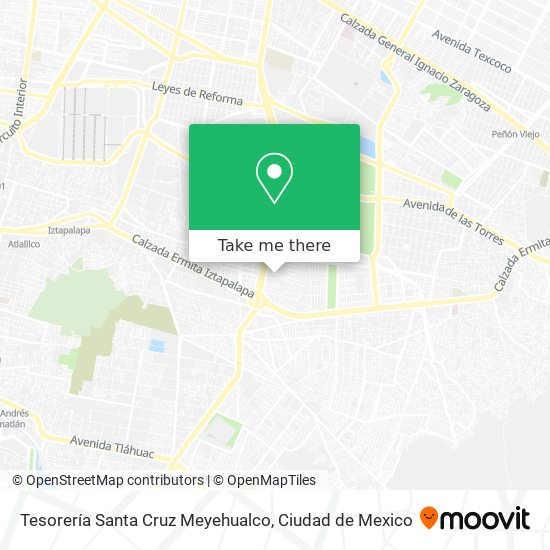 Tesorería Santa Cruz Meyehualco map