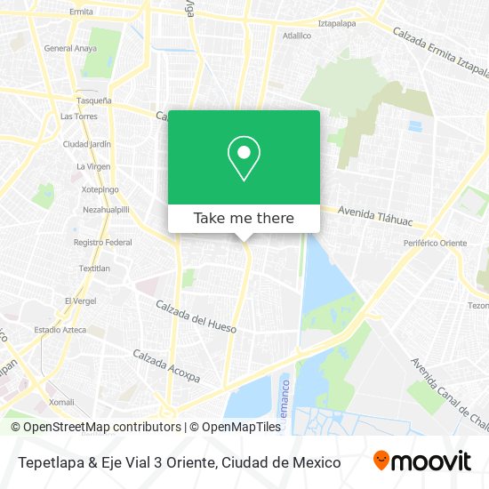 Mapa de Tepetlapa & Eje Vial 3 Oriente
