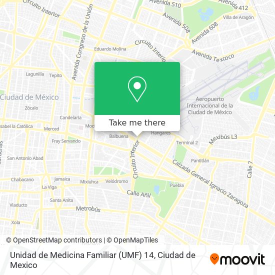 Unidad de Medicina Familiar (UMF) 14 map