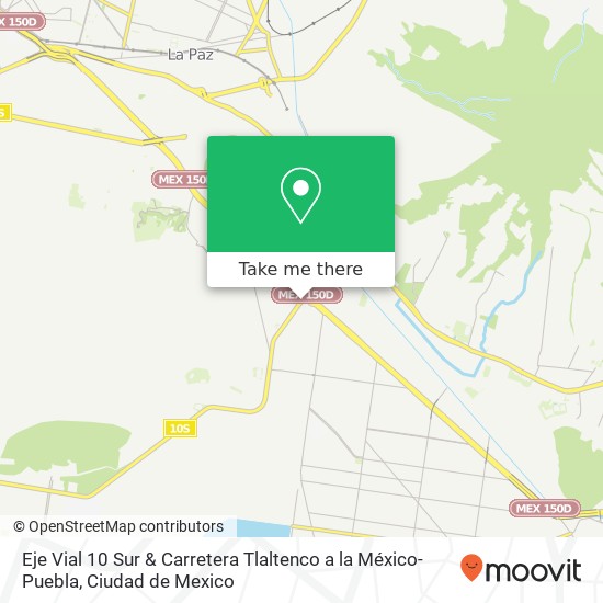 Eje Vial 10 Sur & Carretera Tlaltenco a la México-Puebla map