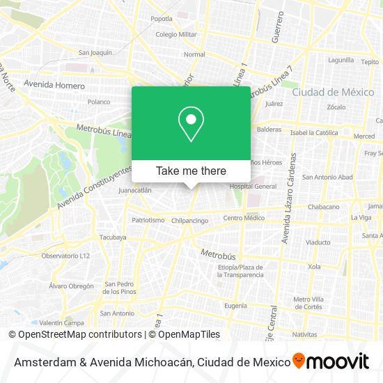 Mapa de Amsterdam & Avenida Michoacán