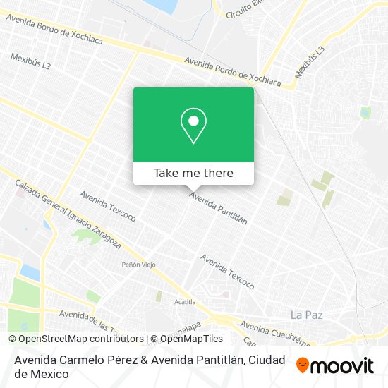 Mapa de Avenida Carmelo Pérez & Avenida Pantitlán