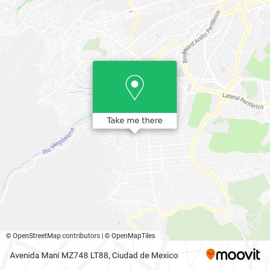 Mapa de Avenida Maní MZ748 LT88