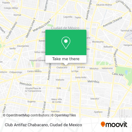 Club Antifaz Chabacano map
