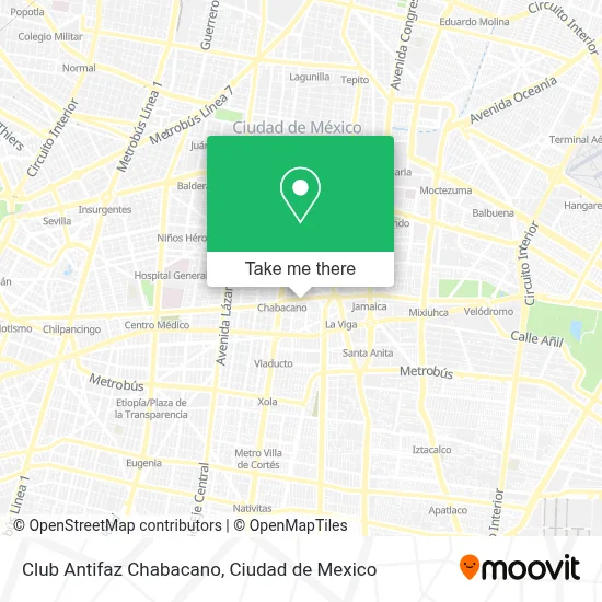 Club Antifaz Chabacano map