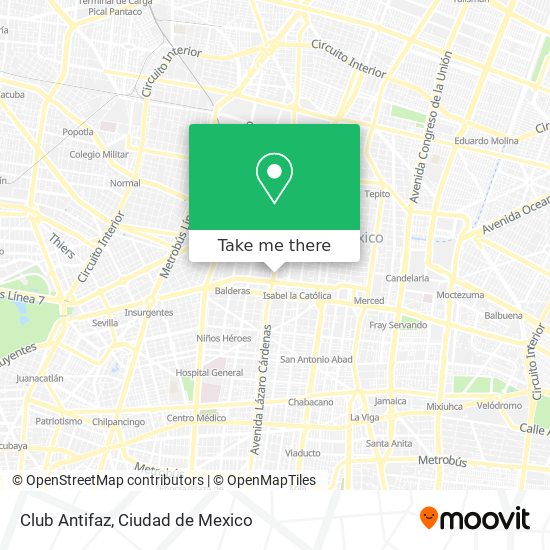How to get to Club Antifaz in Azcapotzalco by Bus or Metro?